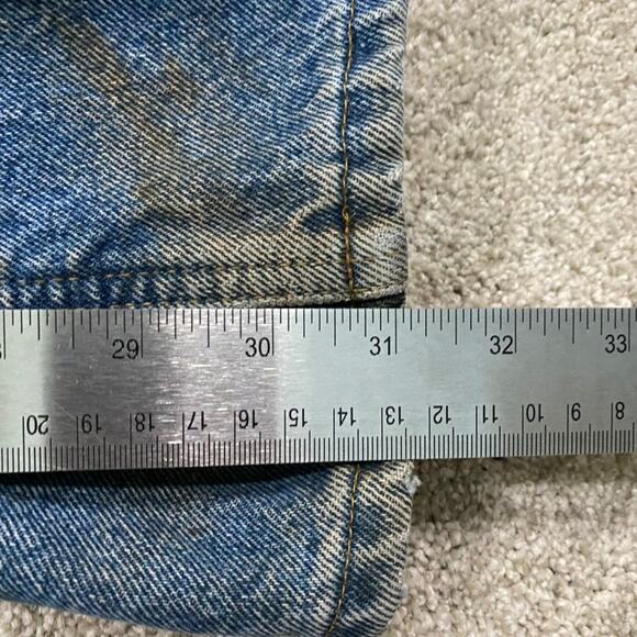 Carhartt Jeans Mens 34x32* Blue Flannel Lined Denim Straight Utility Workwear - Picture 9 of 11